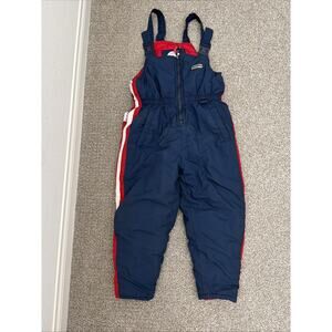 Converse All Star Bib Ski Snowsuit Navy Blue Red And White Kids Size 7
